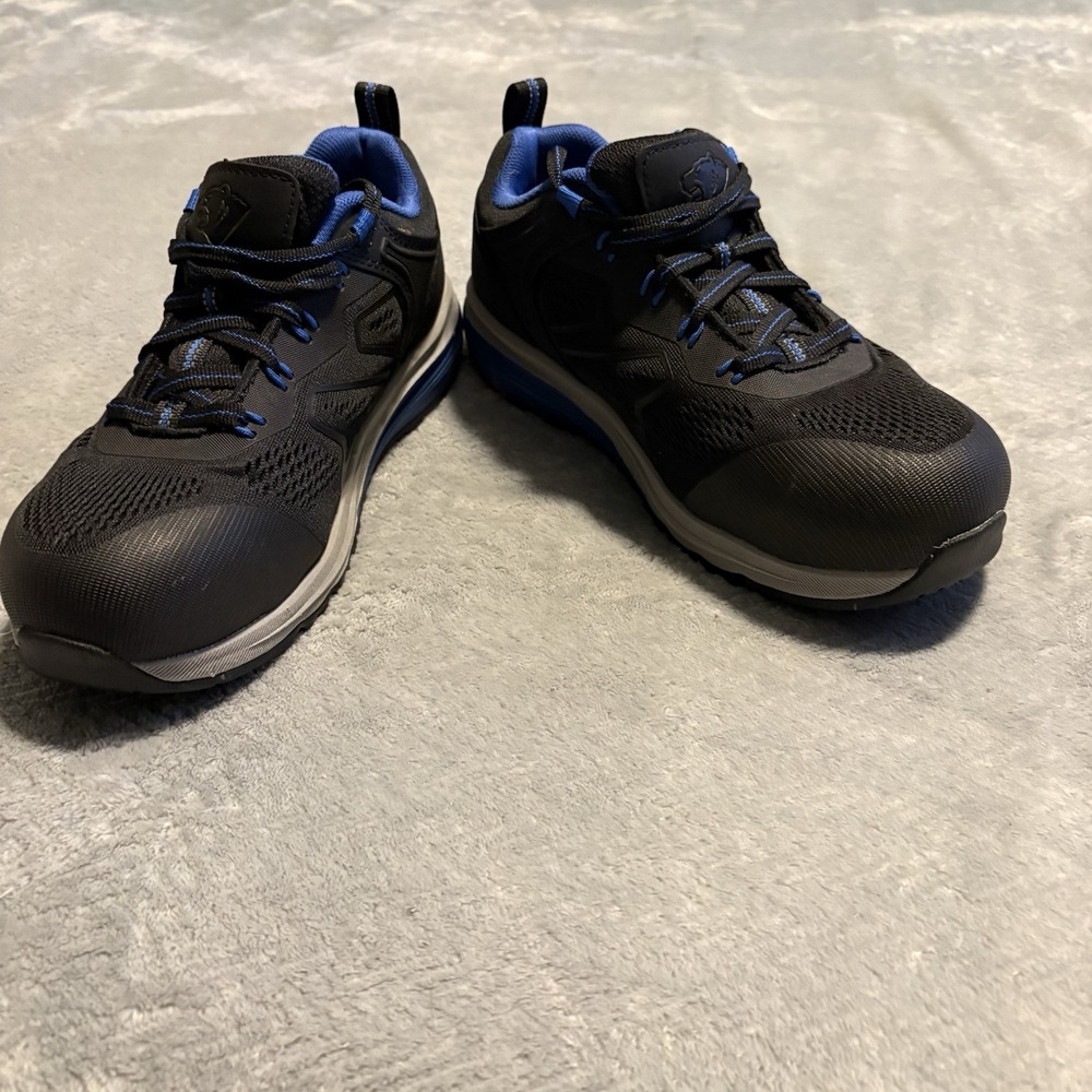 Size 7 1/2 WOMENS WORK SHOE HERMAN SURVIVORS CASSLE BLACK BLUE COMPOSITE TOE